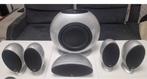 KEF KHT-3005 – 4 satellieten + 1 center en subwoofer, Ophalen, Zo goed als nieuw, 60 tot 120 watt, Front, Rear of Stereo speakers