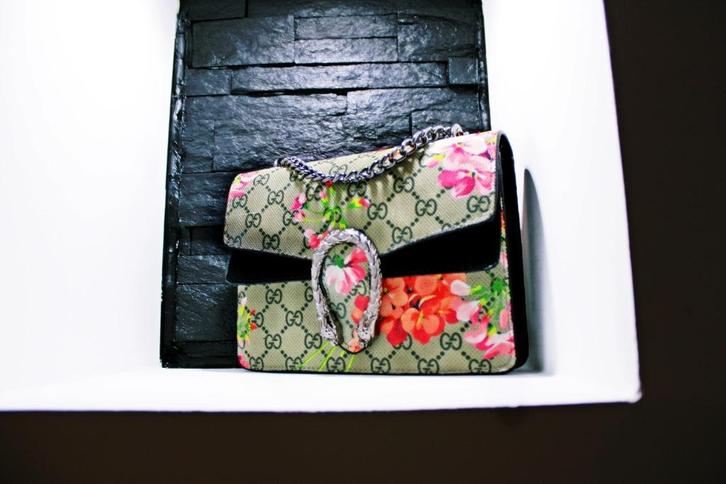 G.u.c.c.i bag Dionysus GG Blooms mini-tas., Handtassen en Accessoires, Tassen | Schoudertassen, Nieuw, Overige merken, Groen, Ophalen of Verzenden