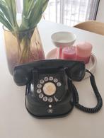 Vintage zwarte draaischijf telefoon, Telecommunicatie, Vaste telefoons | Niet Draadloos, Ophalen, Gebruikt, Met draaischijf