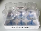 6 x Ballon - 19 cl, 6 3/4 OZ -  Wit/Blauw - Made in Holland, Huis en Inrichting, Minder dan 50 cm, Blauw, Nieuw, Ophalen of Verzenden