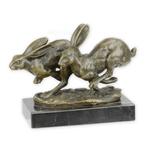 Bronzen Beeld van twee rennende hazen GRATIS LEVERING