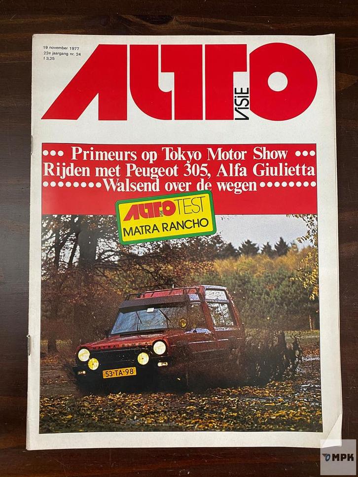 Magazine Autovisie Matra Simca Rancho 1977 Nederlands, Boeken, Auto's | Folders en Tijdschriften, Gelezen, Ophalen of Verzenden