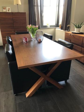 Tafel + stoelen, Huis en Inrichting, Ophalen, Gebruikt, 200 cm of meer, 50 tot 100 cm
