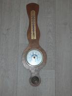 Barometer en thermometer op lichthouten steun, Huis en Inrichting, Ophalen of Verzenden, Zo goed als nieuw, Binnenthermometer