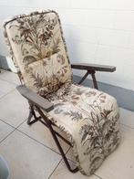 Vintage tuinstoel ligzetel diverse standen opvouwbaar, Tuin en Terras, Ophalen, Gebruikt
