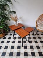 Vintage midcentury nesting tafeltjes | bijzettafels, 25 à 50 cm, Métal, Vintage, Enlèvement