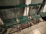 Lot de chaises bistro vintage, Tuin en Terras, Tuinstoelen, Ophalen, Gebruikt, Hout, Inklapbaar