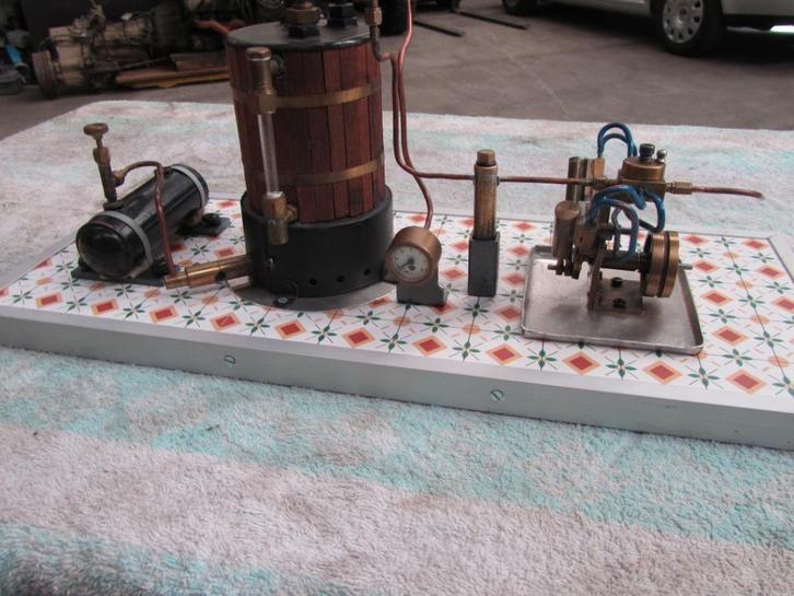 Stoommachine + Stoomketel installatie, Hobby en Vrije tijd, Modelbouw | Overige, Zo goed als nieuw, Ophalen