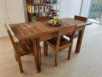 Dining table in solid sheesham and 4 chairs for sale, Maison & Meubles, Quatre, Brun, Bois, Enlèvement