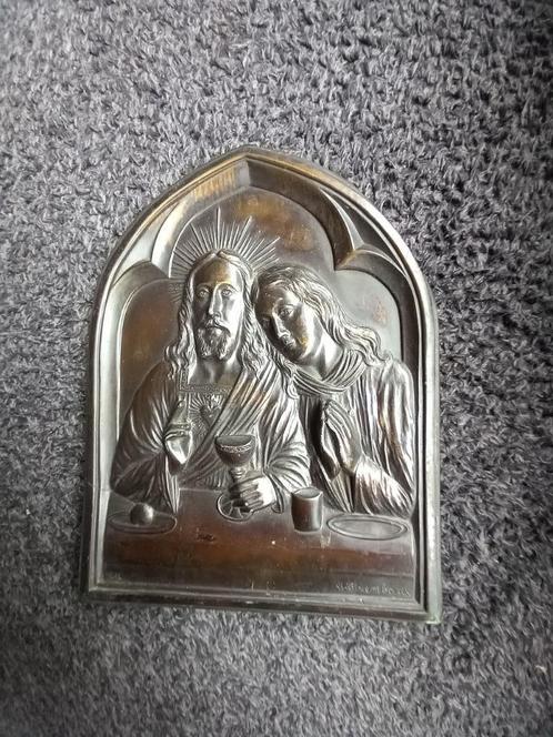 Religieus Art Deco wandpaneel "A. Birembaux", Verzamelen, Religie, Ophalen