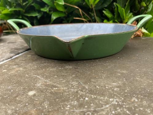 OUDE PAN IN GROEN EMAILLE VINTAGE., Antiek en Kunst, Antiek | Email, Ophalen of Verzenden
