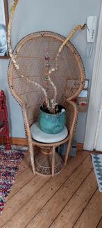 Pauwstoel rotan zonder kussen en plant, Maison & Meubles, Accessoires pour la Maison | Étagères, Enlèvement