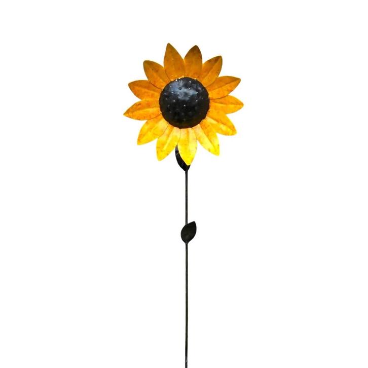 Zonnebloem tuinsteker - metaal - 110 cm - decoratieve bloem, Tuin en Terras, Tuinstekers, Nieuw, Ophalen of Verzenden