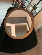 Ronde spiegel met beige/lichtbruine rand - IKEA, Huis en Inrichting, Woonaccessoires | Spiegels, Rond, Ophalen of Verzenden, Zo goed als nieuw