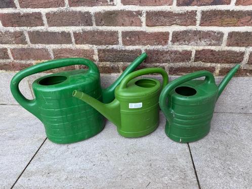 Set van 3 groene gieters, Tuin en Terras, Gieters, Gebruikt, Kunststof, Ophalen