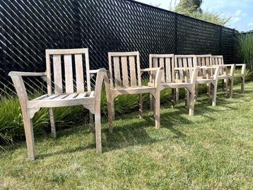 Set van 6 tuinstoelen in Teak beschikbaar voor biedingen