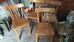 4 houten stoelen, Huis en Inrichting, Ophalen, Gebruikt, Hout, Vier