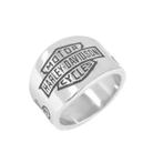 Harley Davidson Motorcycles edelstalen bikerring, Handtassen en Accessoires, Ophalen of Verzenden, Nieuw, IJzer of Staal, Dame of Heer