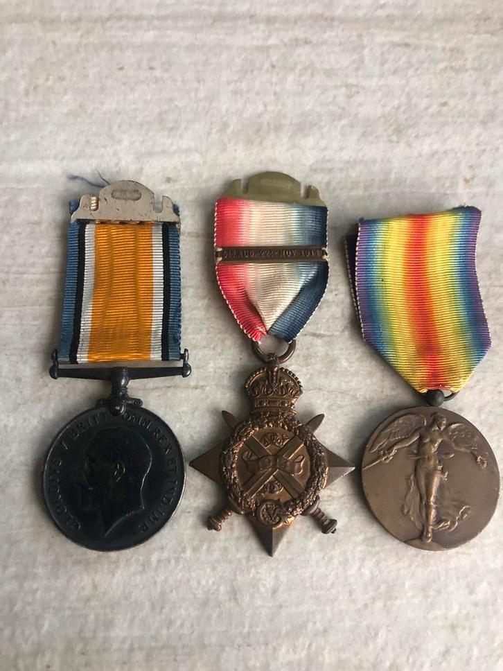 Ww1 trio medals leicester regiment TIGERS, Verzamelen, Militaria | Algemeen, Rijkswacht, Embleem of Badge, Ophalen of Verzenden
