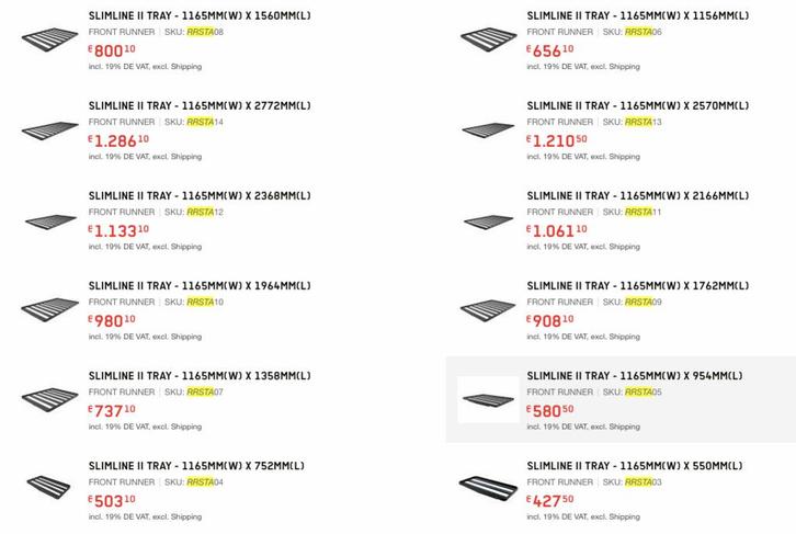 Front Runner Roof Rack Platform RRSTD RRSTG RRSTA RRSTP Dive, Auto diversen, Dakdragers, Nieuw, Verzenden