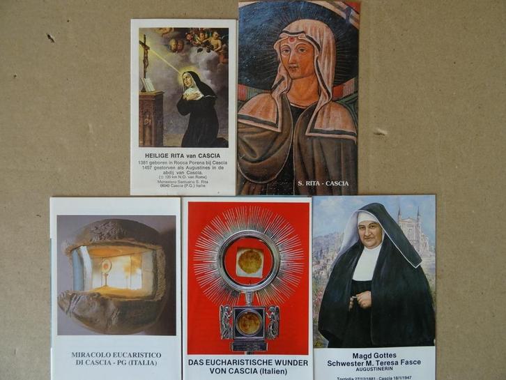 Cartes de Sainte Rita du Miracle Eucharistique Cascia Teresa, Collections, Religion, Comme neuf, Christianisme | Catholique, Carte ou Gravure