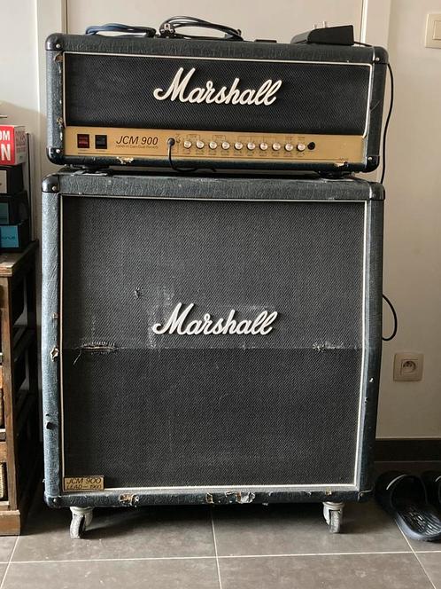 Marshall JCM900 Head + 4x12 Cab, Muziek en Instrumenten, Versterkers | Bas en Gitaar, Zo goed als nieuw, Ophalen