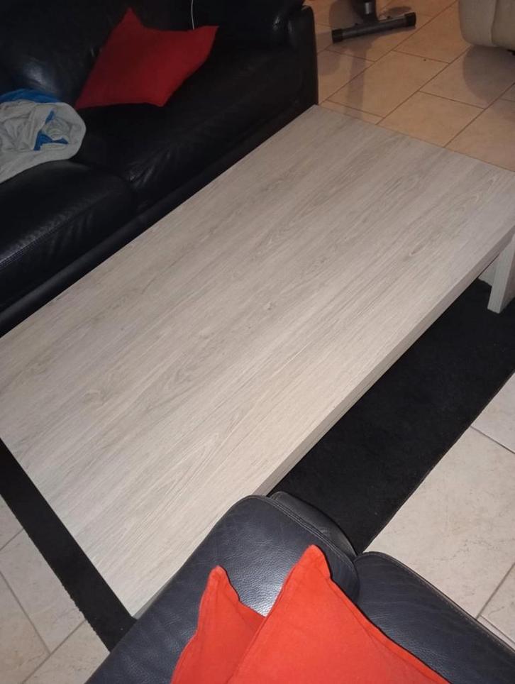 houten salontafel +- 2 m breed, Huis en Inrichting, Tafels | Salontafels, Gebruikt, 50 tot 100 cm, 150 tot 200 cm, Rechthoekig