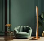 Loiredesign Houten Hoekvloerlamp met dimmer Luxe design, Huis en Inrichting, Lampen | Vloerlampen, 100 tot 150 cm, Design, Nieuw