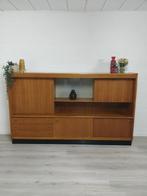 Vintage midcentury wandmeubel | sideboard | barkast retro, Ophalen, Zo goed als nieuw, Glas