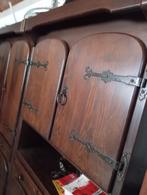 Meuble 4 pièces vitrines chêne massif, Enlèvement