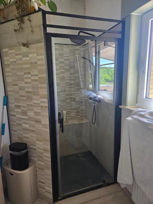 Doucheset - glazen deurblad en douchekolom, Doe-het-zelf en Bouw, Sanitair, Gebruikt, Douche, Glas, Ophalen