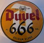 Reclamebord vintage Duvel 666 rond - mancave poolhouse nieuw, Verzamelen, Ophalen of Verzenden, Zo goed als nieuw, Reclamebord