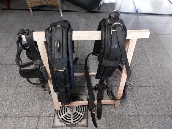 Ideal lederen full tweespan tuig, Dieren en Toebehoren, Paarden en Pony's | Hoofdstellen en Tuigage, Zo goed als nieuw, Ophalen