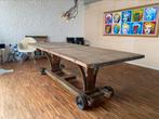 Table à manger / bureau 251x100x76 support ‘ancien’, Comme neuf, Rectangulaire, Autres essences de bois, 50 à 100 cm