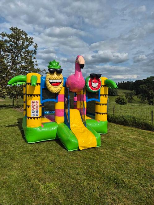 Chateau gonflable tropical, Hobby en Vrije tijd, Feestartikelen | Verhuur, Zo goed als nieuw, Ophalen of Verzenden