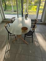 Tafel + 7 stoelen, Huis en Inrichting, Tafels | Eettafels, Ophalen, 50 tot 100 cm, Zo goed als nieuw, Vijf personen of meer