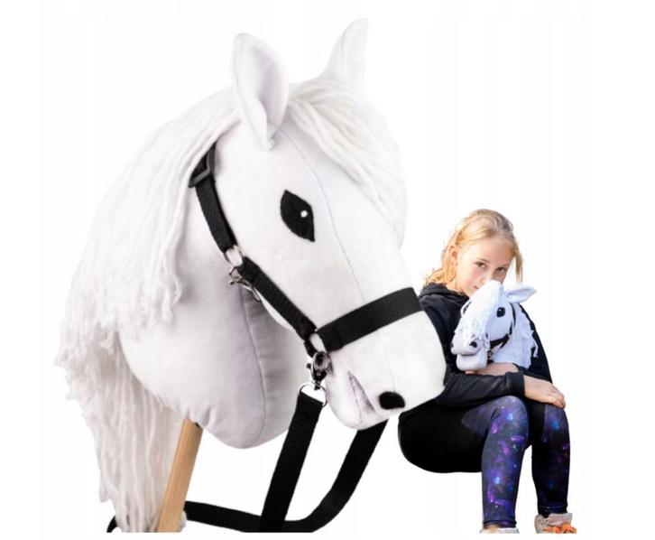 Hobby Horse stokpaard wit met Halster | Luxe uitvoering | Gr, Hobby en Vrije tijd, Overige Hobby en Vrije tijd, Nieuw, Ophalen of Verzenden