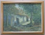 L. VAN VELTHEM / BOERDERIJZICHT / OLIEVERF / 34x45cm / KADER, Ophalen of Verzenden