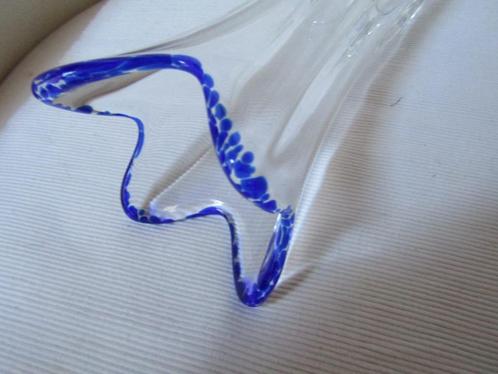 Fijne soliflore kristallen vaas, Est France, blauwe rand, Antiek en Kunst, Antiek | Glaswerk en Kristal, Verzenden