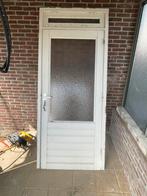 Deur met kozijn hardhout, Doe-het-zelf en Bouw, Ophalen, Gebruikt, 80 tot 100 cm, 215 cm of meer