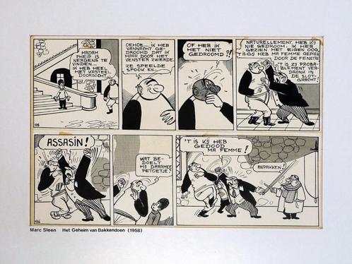 Nero originele halve pagina uit 'Het geheim van Bakkendoen', Antiek en Kunst, Kunst | Tekeningen en Fotografie, Ophalen of Verzenden