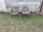 Lot de 2 chaises en rotin, Tuin en Terras, Tuinstoelen, Ophalen, Gebruikt, Metaal