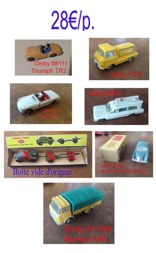 Lot Soldats Airfix 1/32-Dinky toys Triumph,MG,Jaguar,Bentley, Antiek en Kunst, Antiek | Speelgoed, Ophalen of Verzenden
