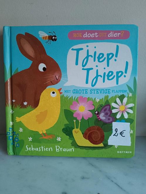 Sebastien Braun - Hoe doet dit dier? Tjiep! Tjiep!, Boeken, Kinderboeken | Baby's en Peuters, Zo goed als nieuw, Ophalen