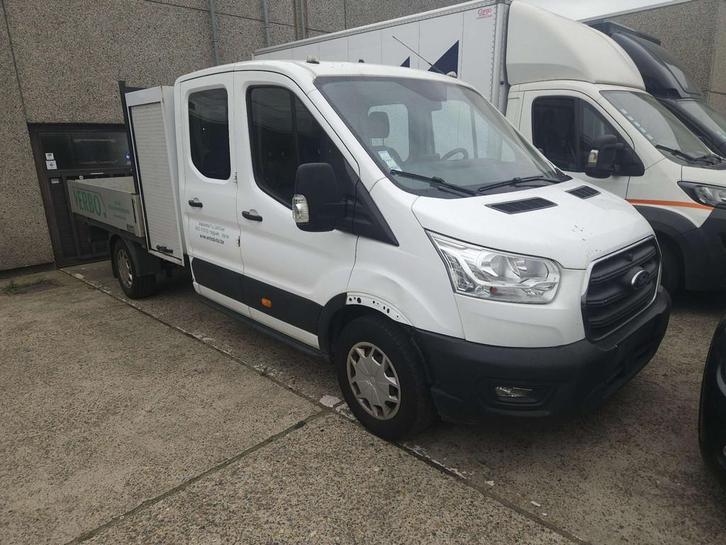 Ford Transit 2.0 Tdci Pick up 7-zitpl. bj. 2021 89000km, Auto's, Ford, Bedrijf, Te koop, Transit, Lederen bekleding, Metaalkleur