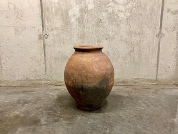 antieke Terracotta wijn olijf kruik vaas pot beschikbaar voor biedingen
