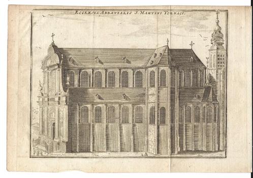 1769 - Tournai - Saint-Martin / l'abbaye, Antiquités & Art, Art | Eaux-fortes & Gravures, Envoi