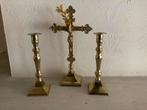 Crucifix en cuivre et 2 chandeliers, Antiquités & Art, Enlèvement, Cuivre ou Bronze