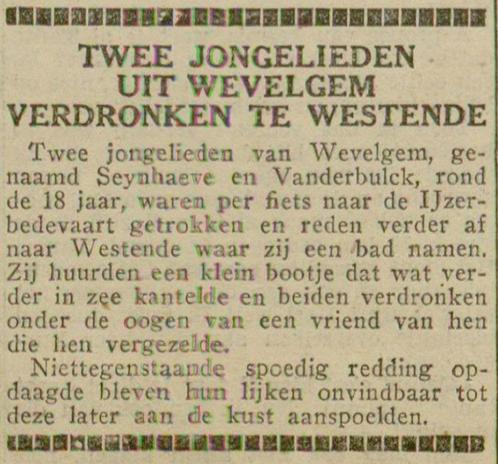 JONGENS OMGEKOMEN MIDDELKERKE NA BEZOEK IJZERBEDEVAART 1936, Verzamelen, Bidprentjes en Rouwkaarten, Bidprentje, Ophalen of Verzenden