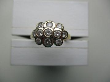 18 karaat   ring met 11  echtte briljanten  0,55 P F-G VUST  beschikbaar voor biedingen